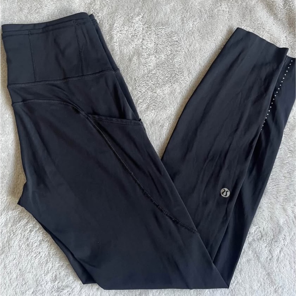 Lululemon Fast & Free High-Rise Tights Nulux 25" Pockets size 2 in Black